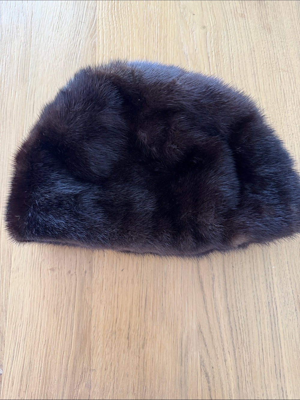 Plush Dark Brown Fur Beanie Hat - Women Accessories